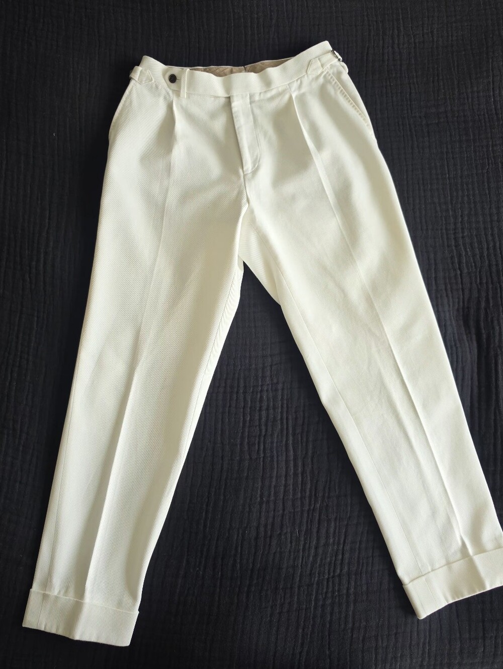 SuitSupply Off-White Wide Leg Pants
